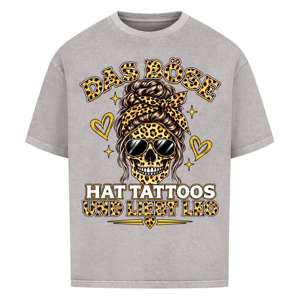 Das Böse - Heavy Oversized Shirt T-Shirt XS Washed Grey Tattoo Fashion von inked-mafia.de. Dieses Teil gehört in jeden Kleiderschrank eines inked-rebels! Finde ideale Geschenke für Tätowierte, Tattoofans oder Tätowierer.