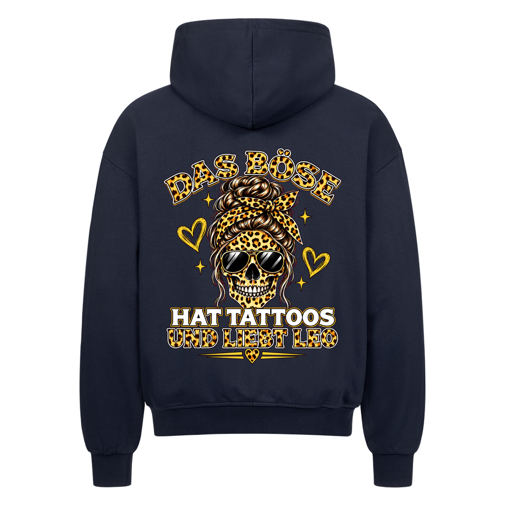 Das Böse - Heavy Oversized Backprint Zipper Hoodie S Navy Blue Tattoo Fashion von inked-mafia.de. Dieses Teil gehört in jeden Kleiderschrank eines inked-rebels! Finde ideale Geschenke für Tätowierte, Tattoofans oder Tätowierer.