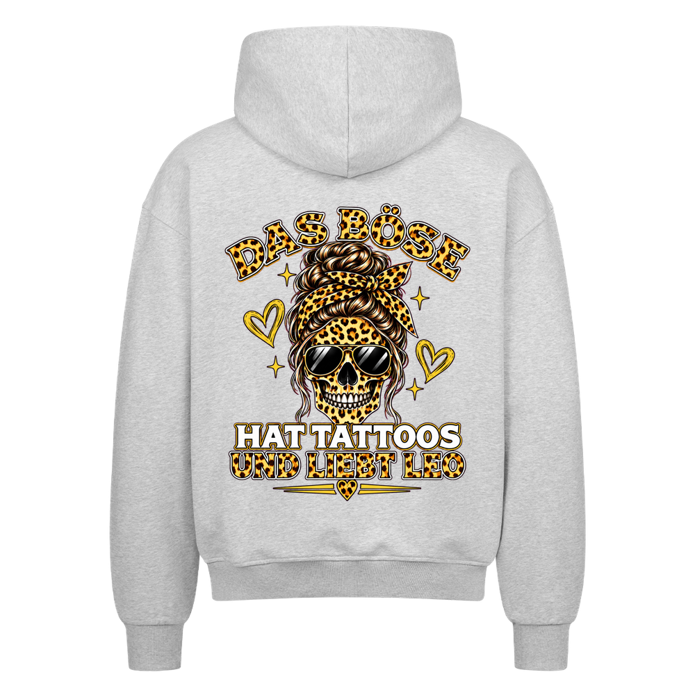 Das Böse - Heavy Oversized Backprint Zipper Hoodie S Grau Tattoo Fashion von inked-mafia.de. Dieses Teil gehört in jeden Kleiderschrank eines inked-rebels! Finde ideale Geschenke für Tätowierte, Tattoofans oder Tätowierer.
