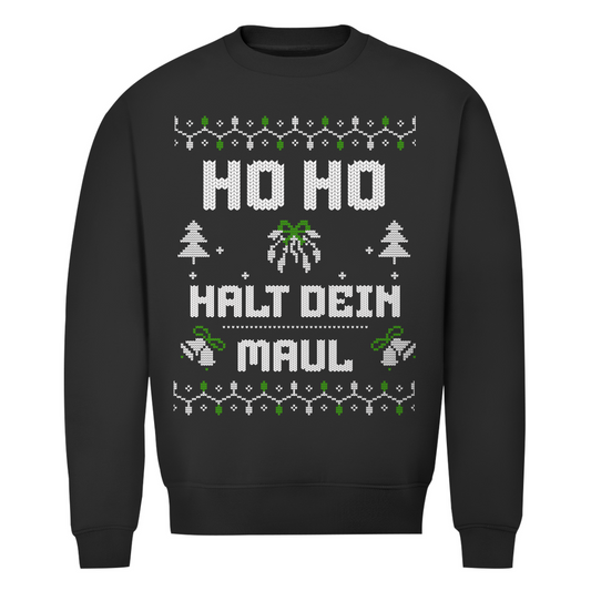 Ho Ho - Unisex Weihnachtssweater Clothes Schwarz XS Tattoo Fashion von inked-mafia.de. Dieses Teil gehört in jeden Kleiderschrank eines inked-rebels! Finde ideale Geschenke für Tätowierte, Tattoofans oder Tätowierer.