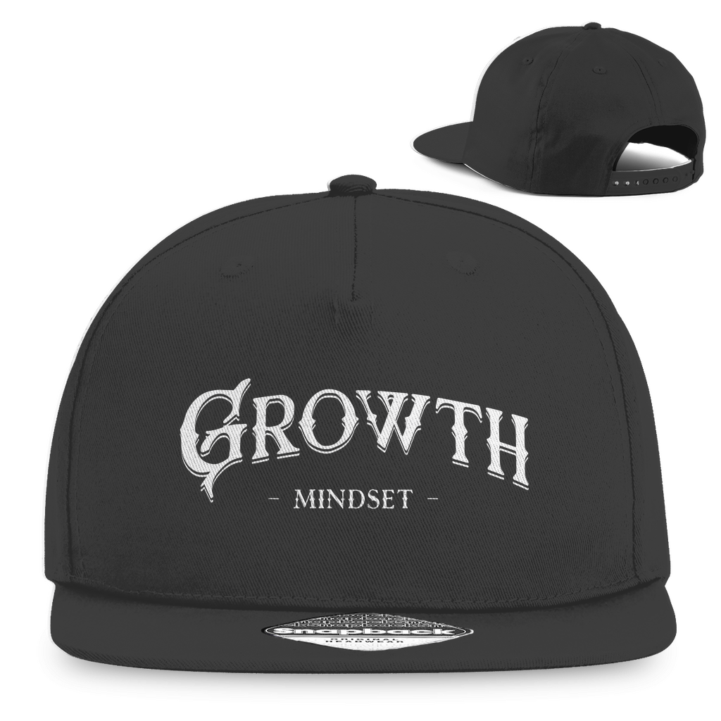Growth Mindset - Snapback Cap Accessories Graphite Tattoo Fashion von inked-mafia.de. Dieses Teil gehört in jeden Kleiderschrank eines inked-rebels! Finde ideale Geschenke für Tätowierte, Tattoofans oder Tätowierer.