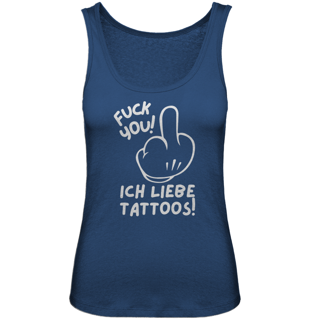 Fuck you - Damen Tank Top Clothes Navy Blue XS Tattoo Fashion von inked-mafia.de. Dieses Teil gehört in jeden Kleiderschrank eines inked-rebels! Finde ideale Geschenke für Tätowierte, Tattoofans oder Tätowierer.