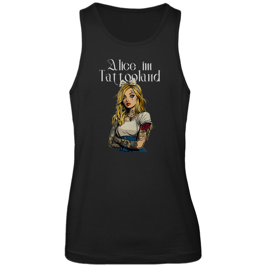 Alice - Herren Tank Top Clothes  Schwarz S  Tattoo Fashion von inked-mafia.de. Dieses Teil gehört in jeden Kleiderschrank eines inked-rebels! Finde ideale Geschenke für Tätowierte, Tattoofans oder Tätowierer.