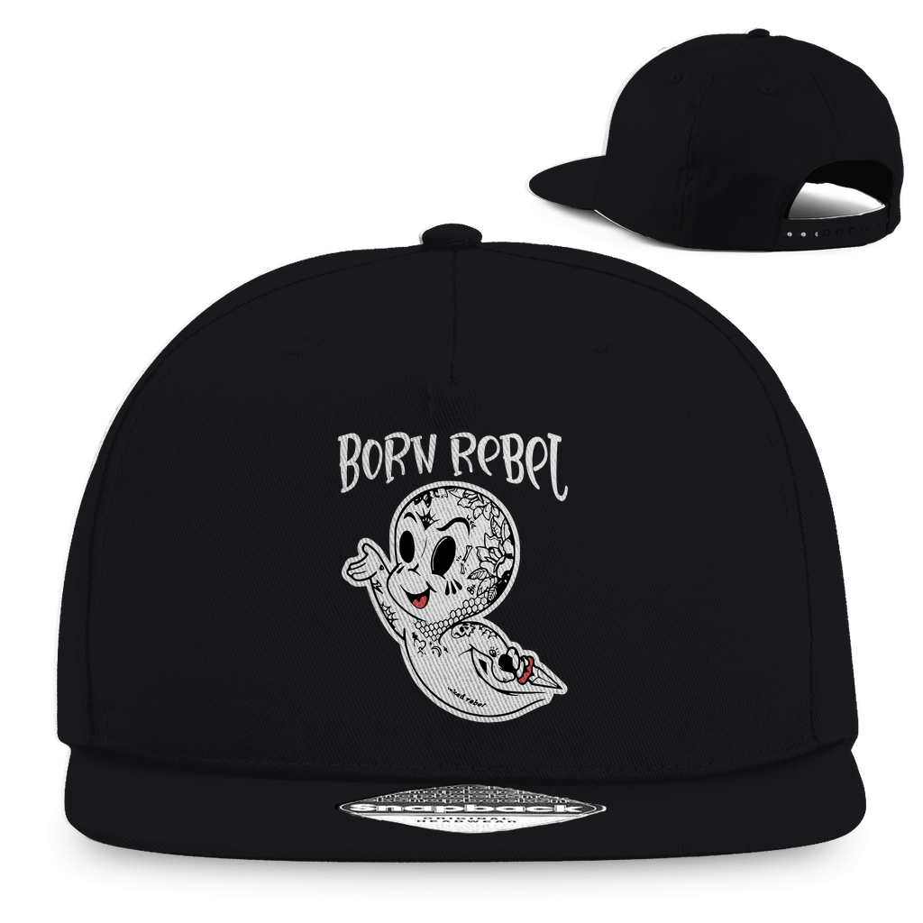 Born Rebel - Snapback Cap Accessories  Schwarz   Tattoo Fashion von inked-mafia.de. Dieses Teil gehört in jeden Kleiderschrank eines inked-rebels! Finde ideale Geschenke für Tätowierte, Tattoofans oder Tätowierer.