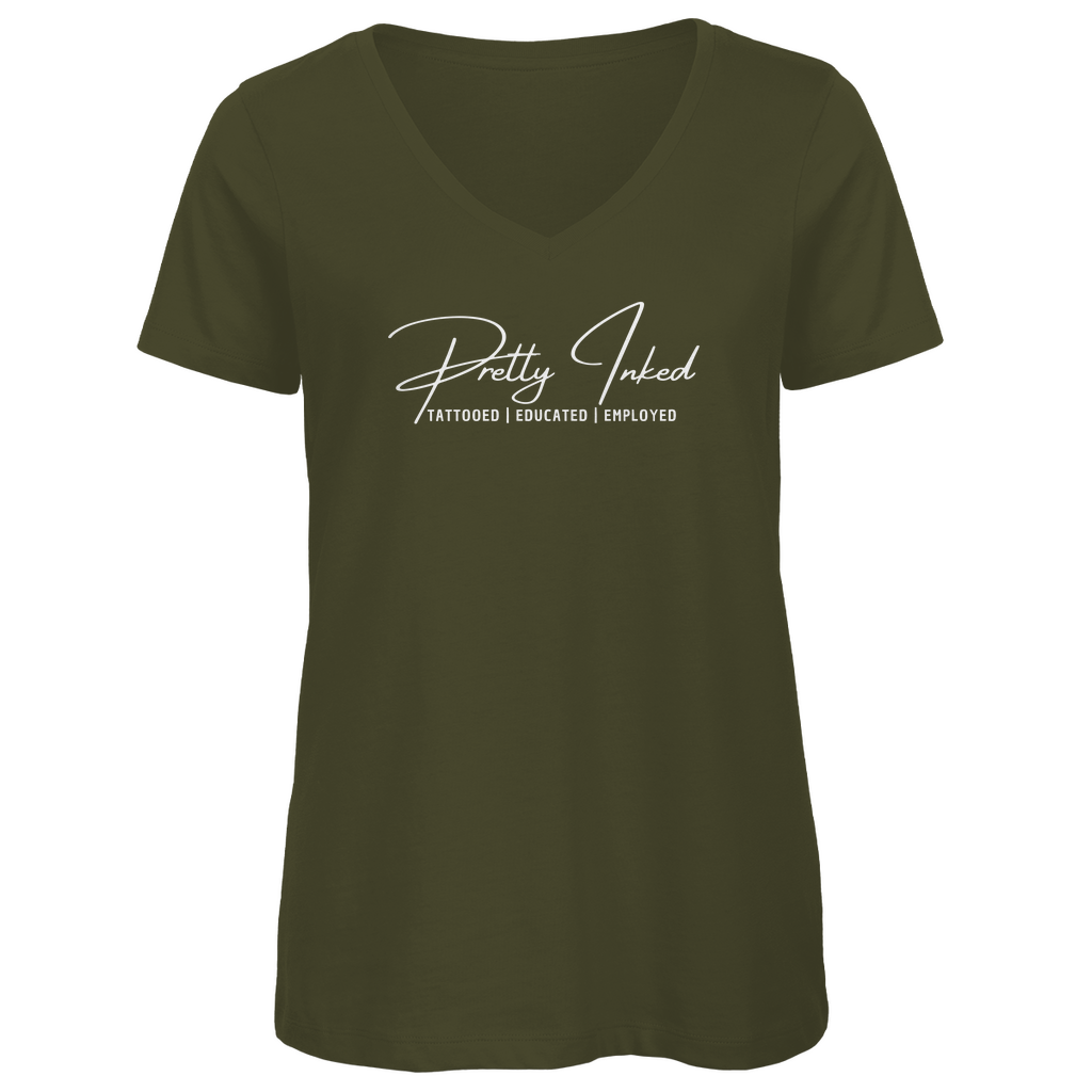 Pretty Inked - Damen Shirt Clothes  Khaki XS  Tattoo Fashion von inked-mafia.de. Dieses Teil gehört in jeden Kleiderschrank eines inked-rebels! Finde ideale Geschenke für Tätowierte, Tattoofans oder Tätowierer.