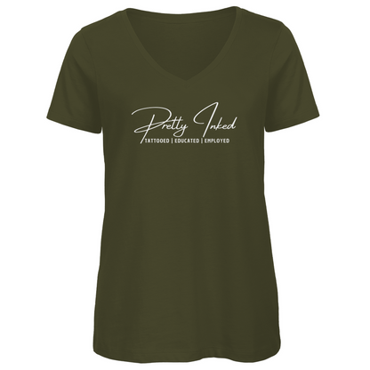 Pretty Inked - Damen Shirt Clothes  Khaki XS  Tattoo Fashion von inked-mafia.de. Dieses Teil gehört in jeden Kleiderschrank eines inked-rebels! Finde ideale Geschenke für Tätowierte, Tattoofans oder Tätowierer.