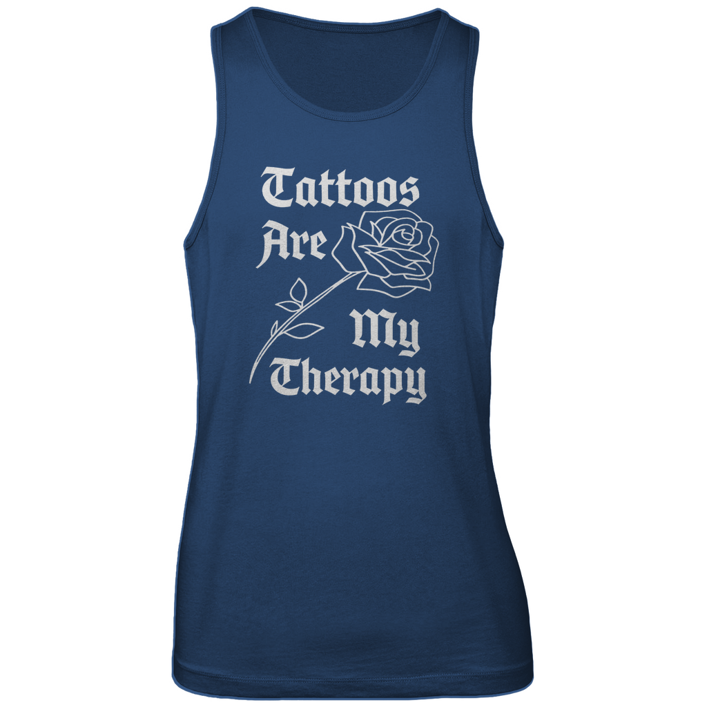 Therapy - Herren Tank Top Clothes  Blau S  Tattoo Fashion von inked-mafia.de. Dieses Teil gehört in jeden Kleiderschrank eines inked-rebels! Finde ideale Geschenke für Tätowierte, Tattoofans oder Tätowierer.