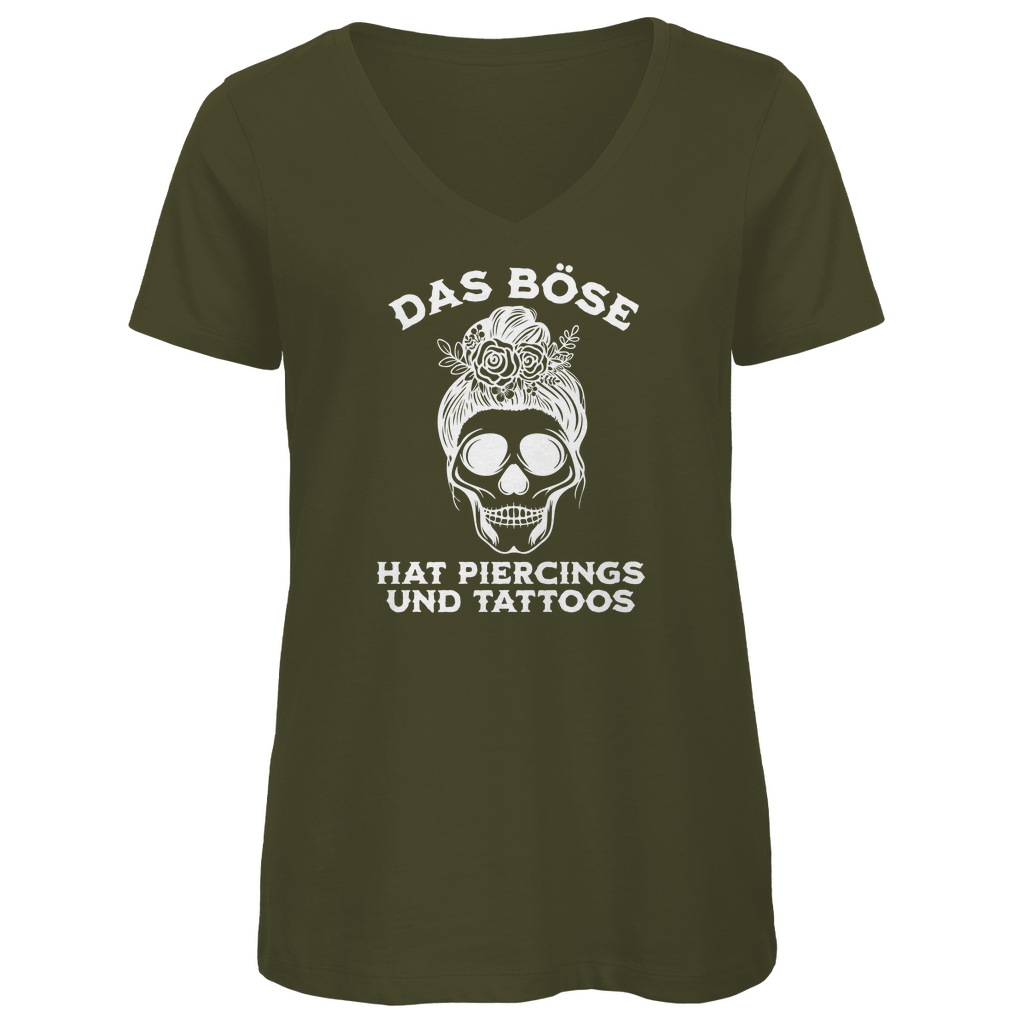 Das Böse - Damen Shirt Clothes  Khaki XS  Tattoo Fashion von inked-mafia.de. Dieses Teil gehört in jeden Kleiderschrank eines inked-rebels! Finde ideale Geschenke für Tätowierte, Tattoofans oder Tätowierer.