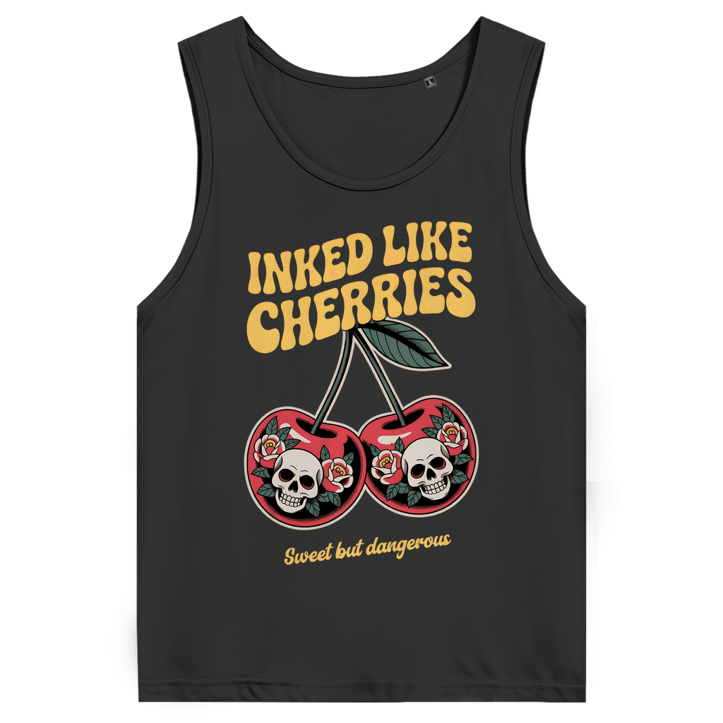 Cherries - Herren Tank Top Clothes Schwarz S Tattoo Fashion von inked-mafia.de. Dieses Teil gehört in jeden Kleiderschrank eines inked-rebels! Finde ideale Geschenke für Tätowierte, Tattoofans oder Tätowierer.