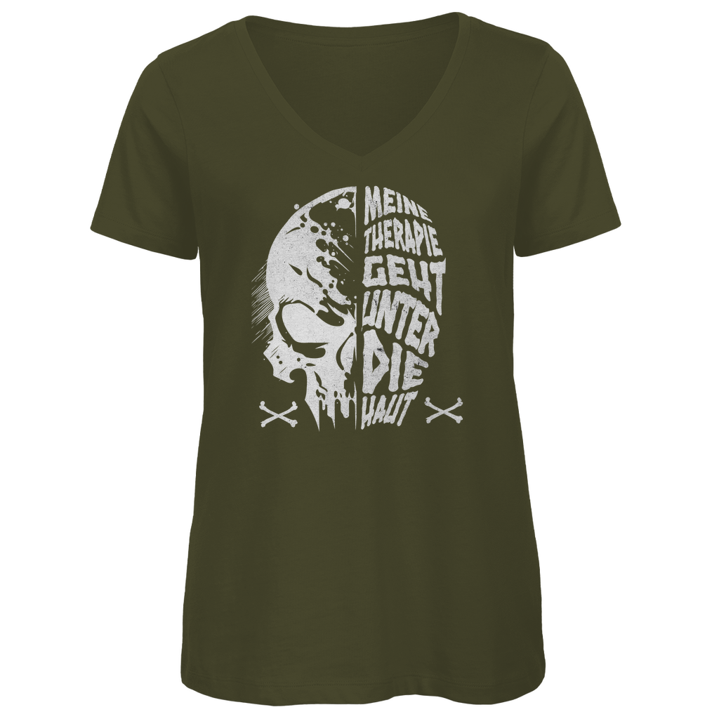 Unter die Haut - Damen Shirt Clothes  Khaki XS  Tattoo Fashion von inked-mafia.de. Dieses Teil gehört in jeden Kleiderschrank eines inked-rebels! Finde ideale Geschenke für Tätowierte, Tattoofans oder Tätowierer.