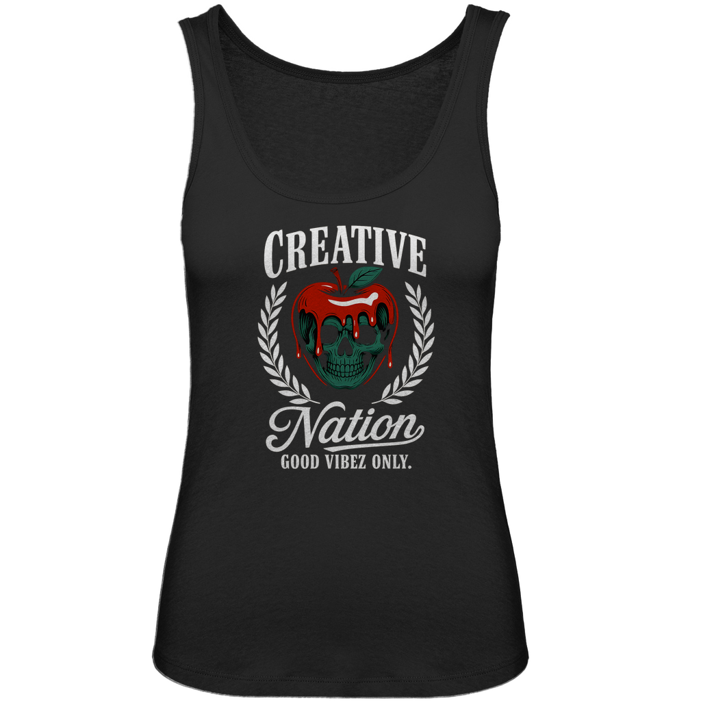 Creative Nation - Damen Tank Top Clothes Schwarz XS Tattoo Fashion von inked-mafia.de. Dieses Teil gehört in jeden Kleiderschrank eines inked-rebels! Finde ideale Geschenke für Tätowierte, Tattoofans oder Tätowierer.