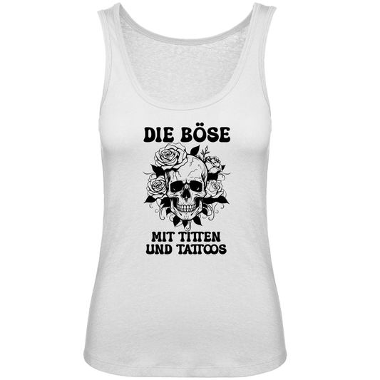 Die Böse - Damen Tank Top Clothes  Weiß XS  Tattoo Fashion von inked-mafia.de. Dieses Teil gehört in jeden Kleiderschrank eines inked-rebels! Finde ideale Geschenke für Tätowierte, Tattoofans oder Tätowierer.