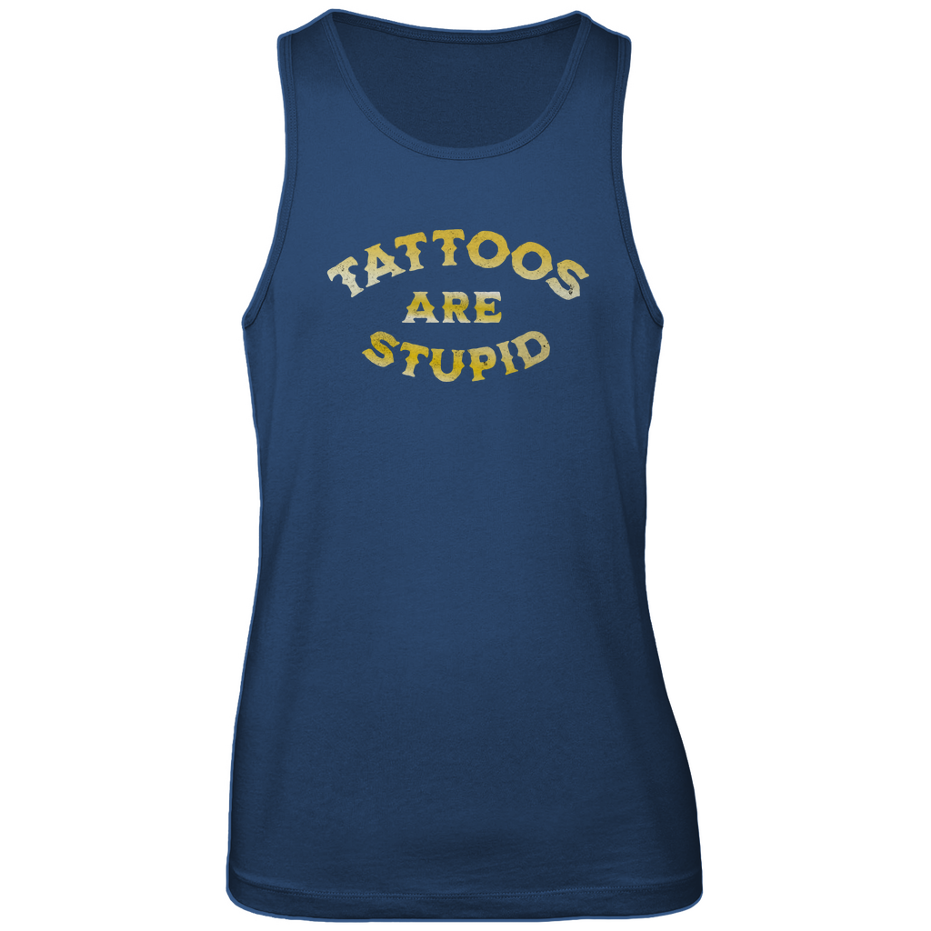 Tattoos are stupid - Herren Tank Top Clothes Navy Blue S Tattoo Fashion von inked-mafia.de. Dieses Teil gehört in jeden Kleiderschrank eines inked-rebels! Finde ideale Geschenke für Tätowierte, Tattoofans oder Tätowierer.