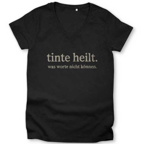 tinte heilt. - Damen Shirt Clothes Schwarz XS Tattoo Fashion von inked-mafia.de. Dieses Teil gehört in jeden Kleiderschrank eines inked-rebels! Finde ideale Geschenke für Tätowierte, Tattoofans oder Tätowierer.