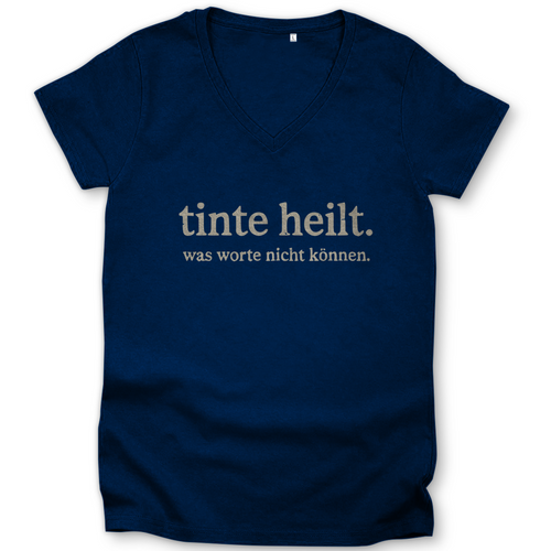 tinte heilt. - Damen Shirt Clothes Navy Blue XS Tattoo Fashion von inked-mafia.de. Dieses Teil gehört in jeden Kleiderschrank eines inked-rebels! Finde ideale Geschenke für Tätowierte, Tattoofans oder Tätowierer.