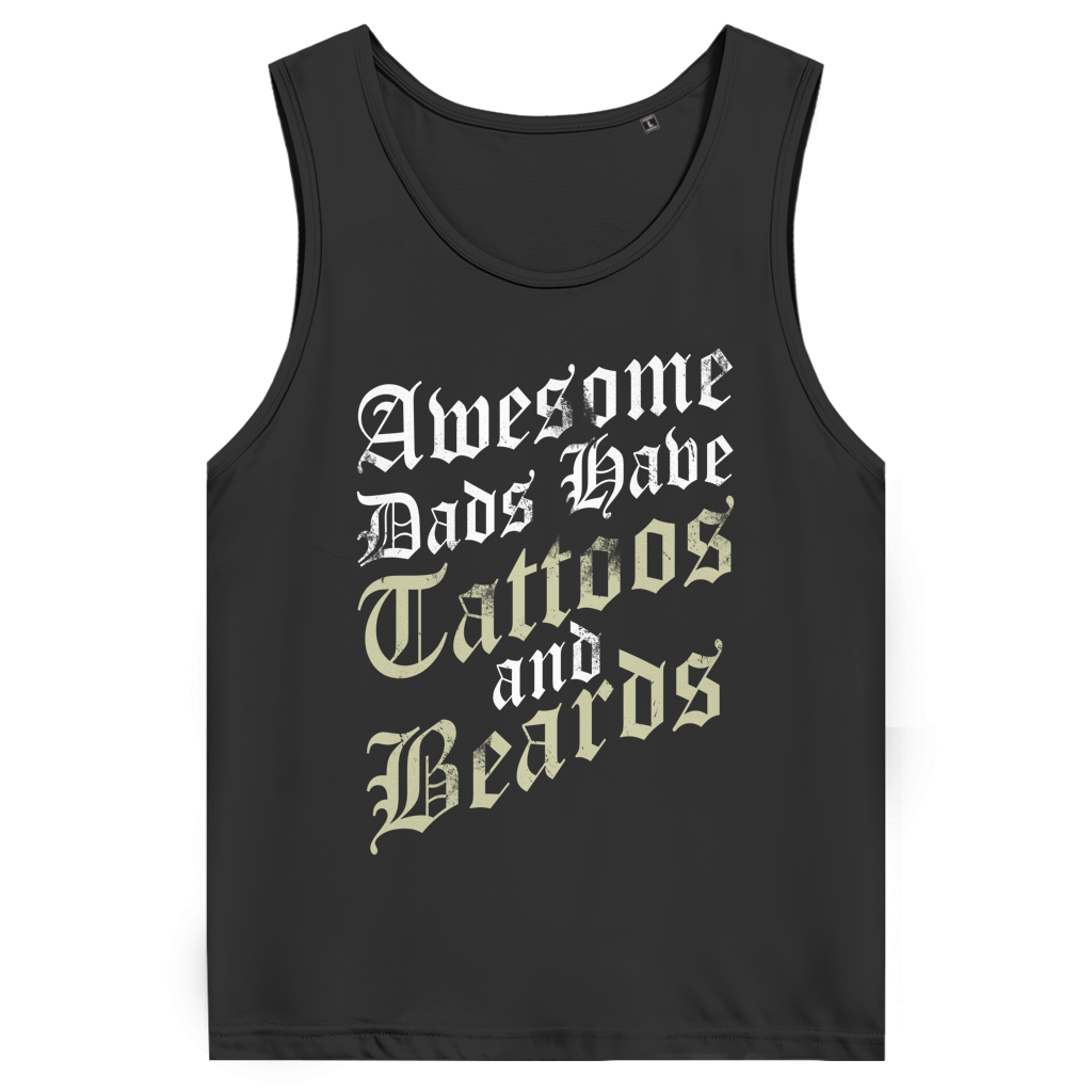 Awesome Dads - Herren Tank Top Clothes Schwarz S Tattoo Fashion von inked-mafia.de. Dieses Teil gehört in jeden Kleiderschrank eines inked-rebels! Finde ideale Geschenke für Tätowierte, Tattoofans oder Tätowierer.
