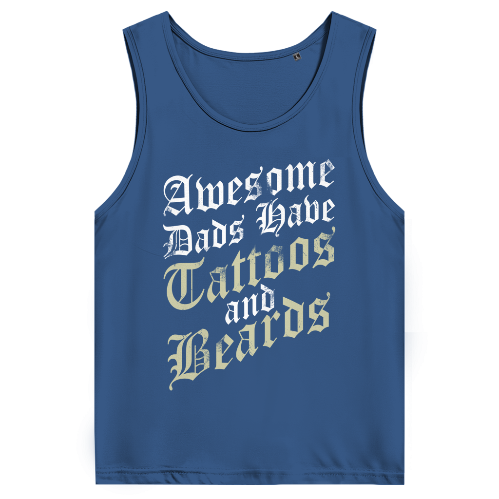 Awesome Dads - Herren Tank Top Clothes Navy Blue S Tattoo Fashion von inked-mafia.de. Dieses Teil gehört in jeden Kleiderschrank eines inked-rebels! Finde ideale Geschenke für Tätowierte, Tattoofans oder Tätowierer.
