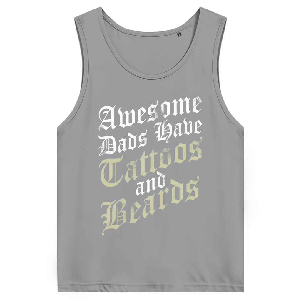 Awesome Dads - Herren Tank Top Clothes Grau S Tattoo Fashion von inked-mafia.de. Dieses Teil gehört in jeden Kleiderschrank eines inked-rebels! Finde ideale Geschenke für Tätowierte, Tattoofans oder Tätowierer.
