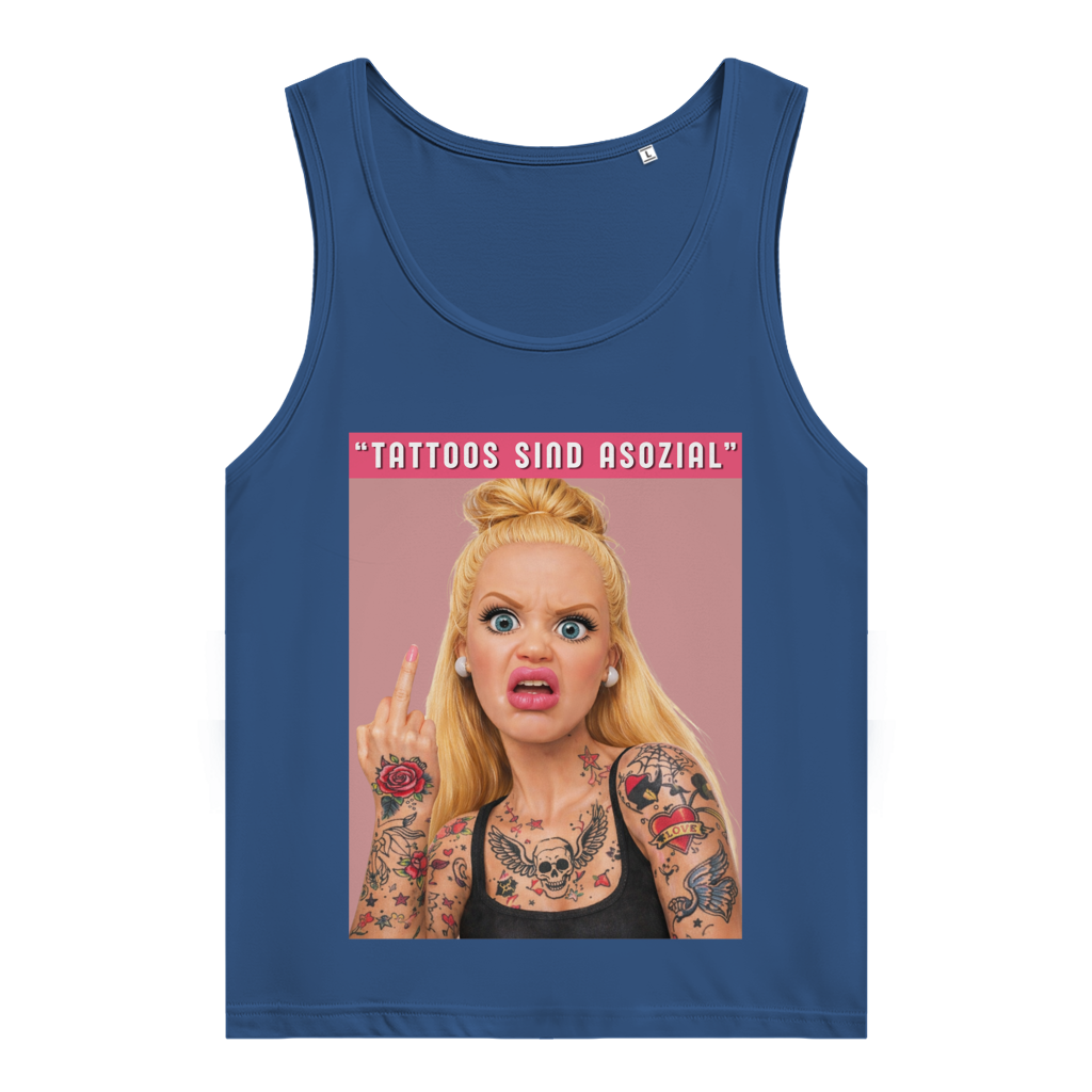 Asozial - Damen Tank Top Clothes Navy Blue XS Tattoo Fashion von inked-mafia.de. Dieses Teil gehört in jeden Kleiderschrank eines inked-rebels! Finde ideale Geschenke für Tätowierte, Tattoofans oder Tätowierer.