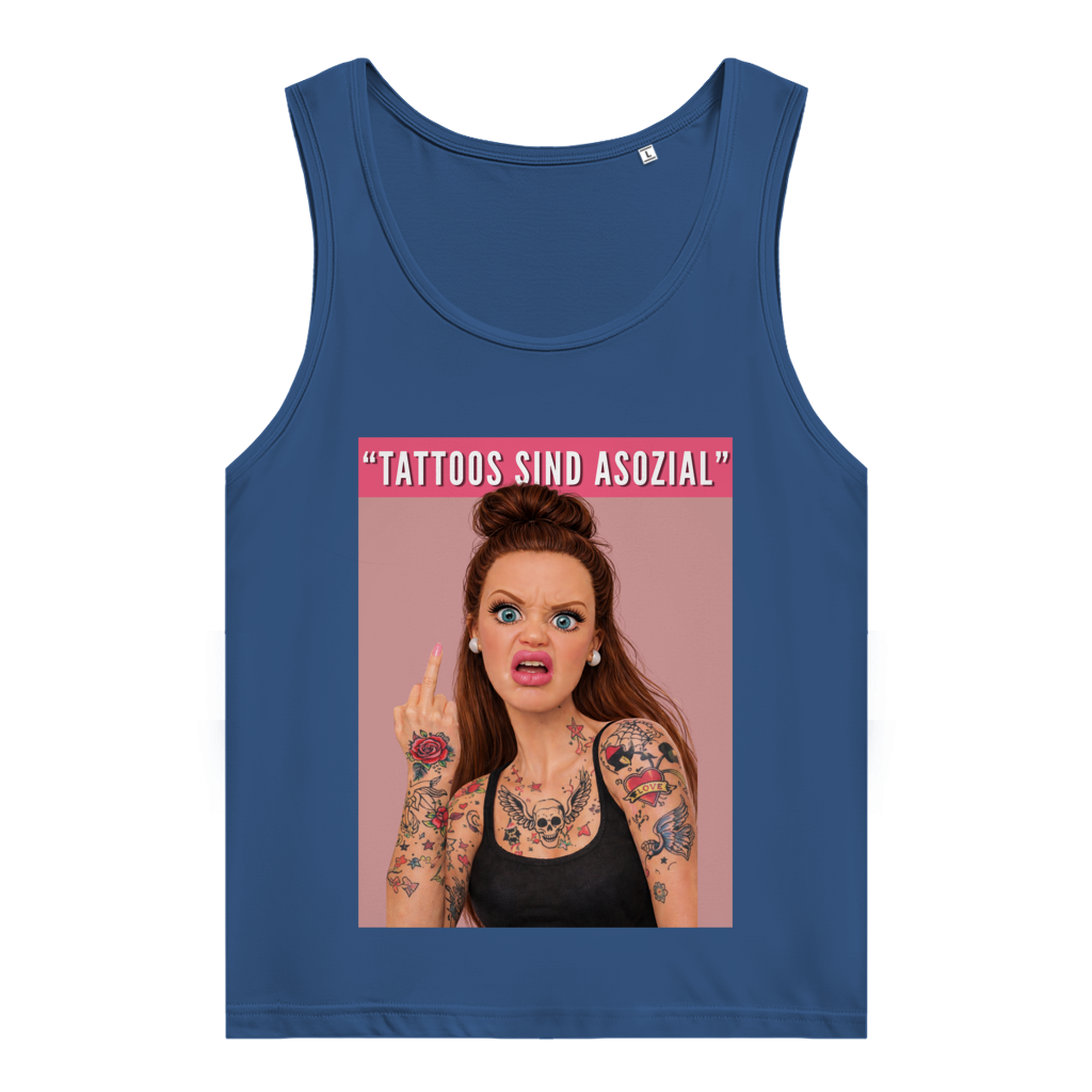 Asozial - Damen Tank Top Clothes Navy Blue XS Tattoo Fashion von inked-mafia.de. Dieses Teil gehört in jeden Kleiderschrank eines inked-rebels! Finde ideale Geschenke für Tätowierte, Tattoofans oder Tätowierer.