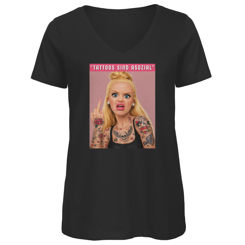 Asozial - Damen Shirt Clothes Schwarz XS Tattoo Fashion von inked-mafia.de. Dieses Teil gehört in jeden Kleiderschrank eines inked-rebels! Finde ideale Geschenke für Tätowierte, Tattoofans oder Tätowierer.