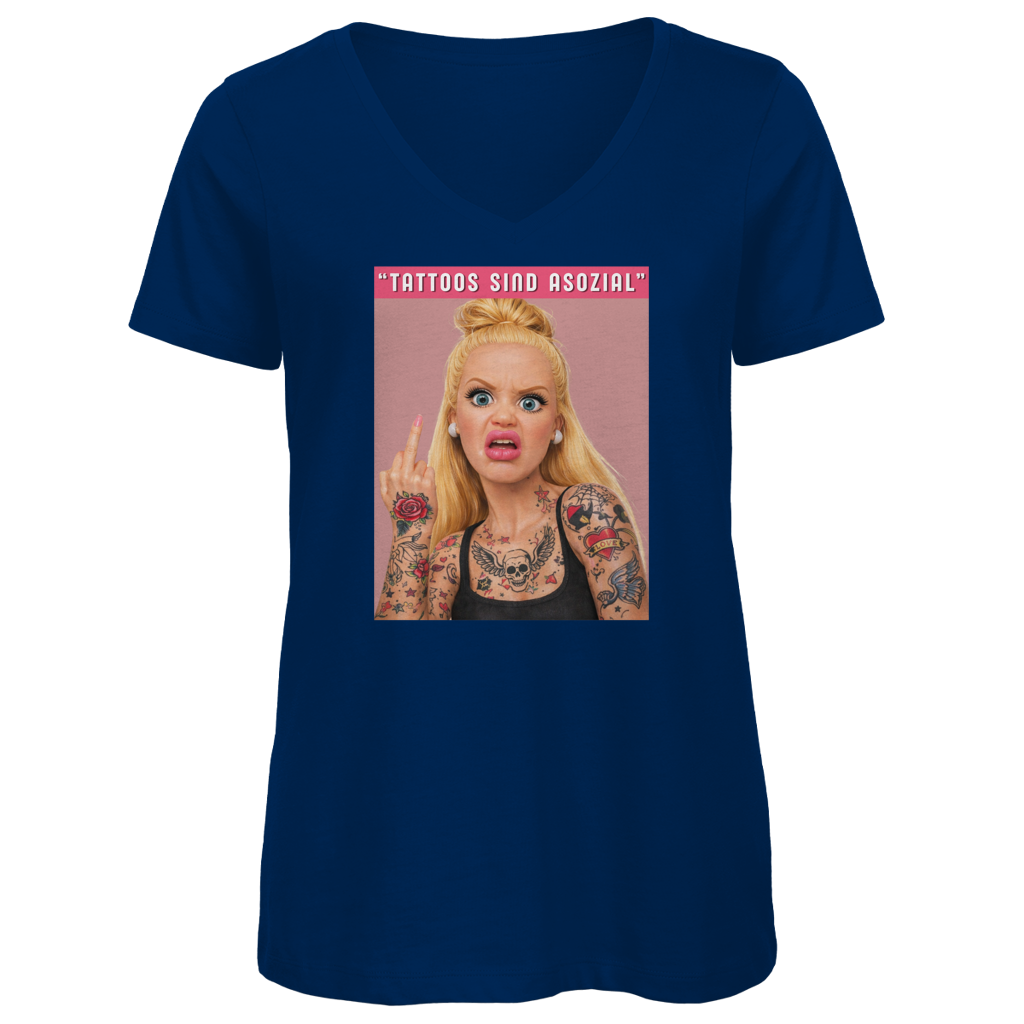 Asozial - Damen Shirt Clothes Navy Blue XS Tattoo Fashion von inked-mafia.de. Dieses Teil gehört in jeden Kleiderschrank eines inked-rebels! Finde ideale Geschenke für Tätowierte, Tattoofans oder Tätowierer.