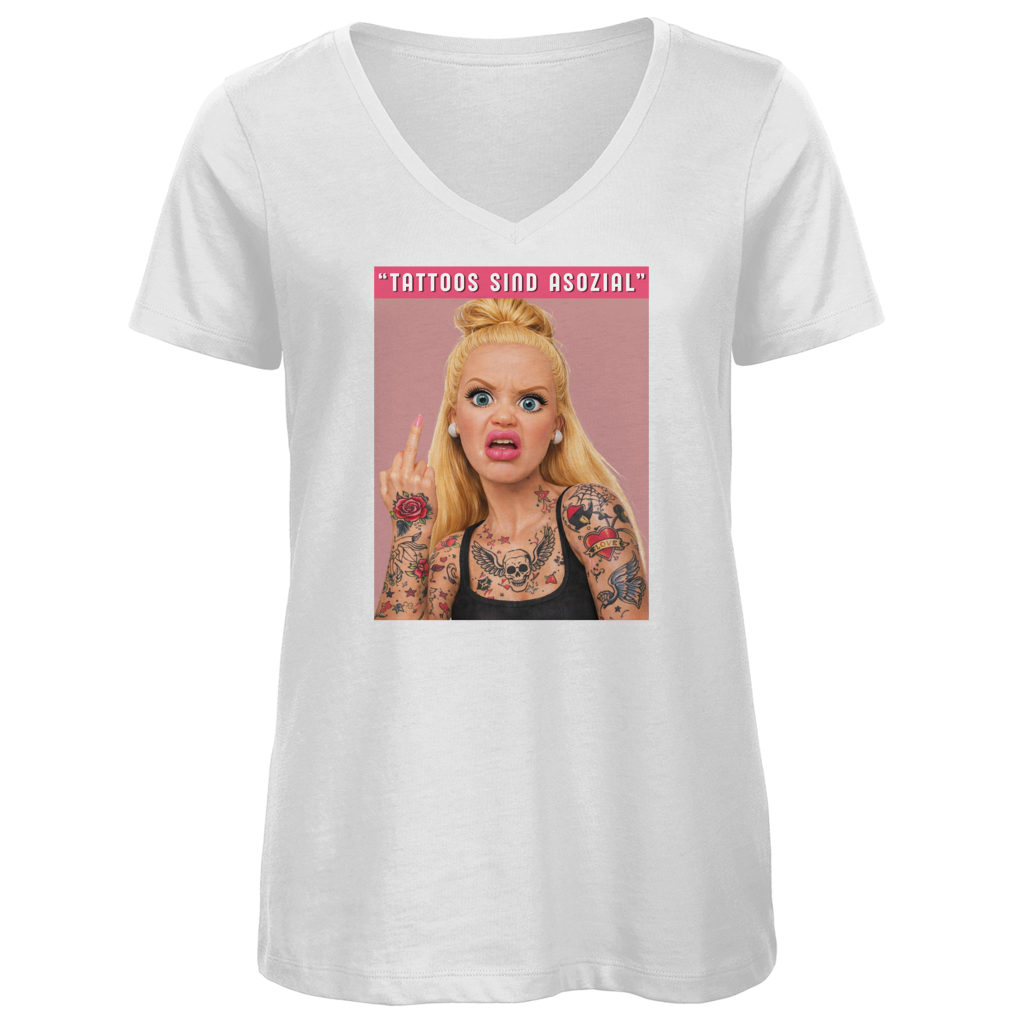 Asozial - Damen Shirt Clothes Weiß XS Tattoo Fashion von inked-mafia.de. Dieses Teil gehört in jeden Kleiderschrank eines inked-rebels! Finde ideale Geschenke für Tätowierte, Tattoofans oder Tätowierer.