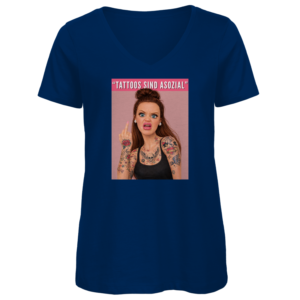 Asozial - Damen Shirt Clothes Navy Blue XS Tattoo Fashion von inked-mafia.de. Dieses Teil gehört in jeden Kleiderschrank eines inked-rebels! Finde ideale Geschenke für Tätowierte, Tattoofans oder Tätowierer.