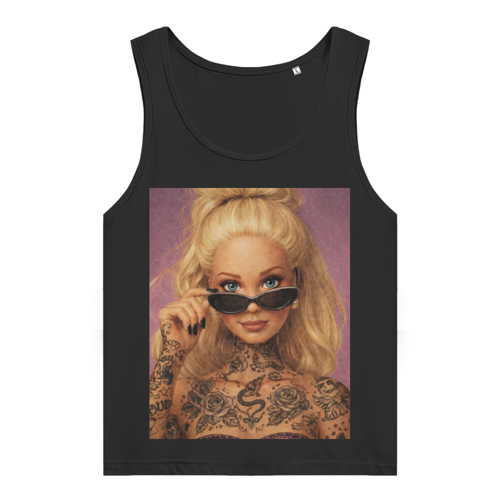 Barbie Girl - Damen Tank Top Clothes Schwarz XS Tattoo Fashion von inked-mafia.de. Dieses Teil gehört in jeden Kleiderschrank eines inked-rebels! Finde ideale Geschenke für Tätowierte, Tattoofans oder Tätowierer.
