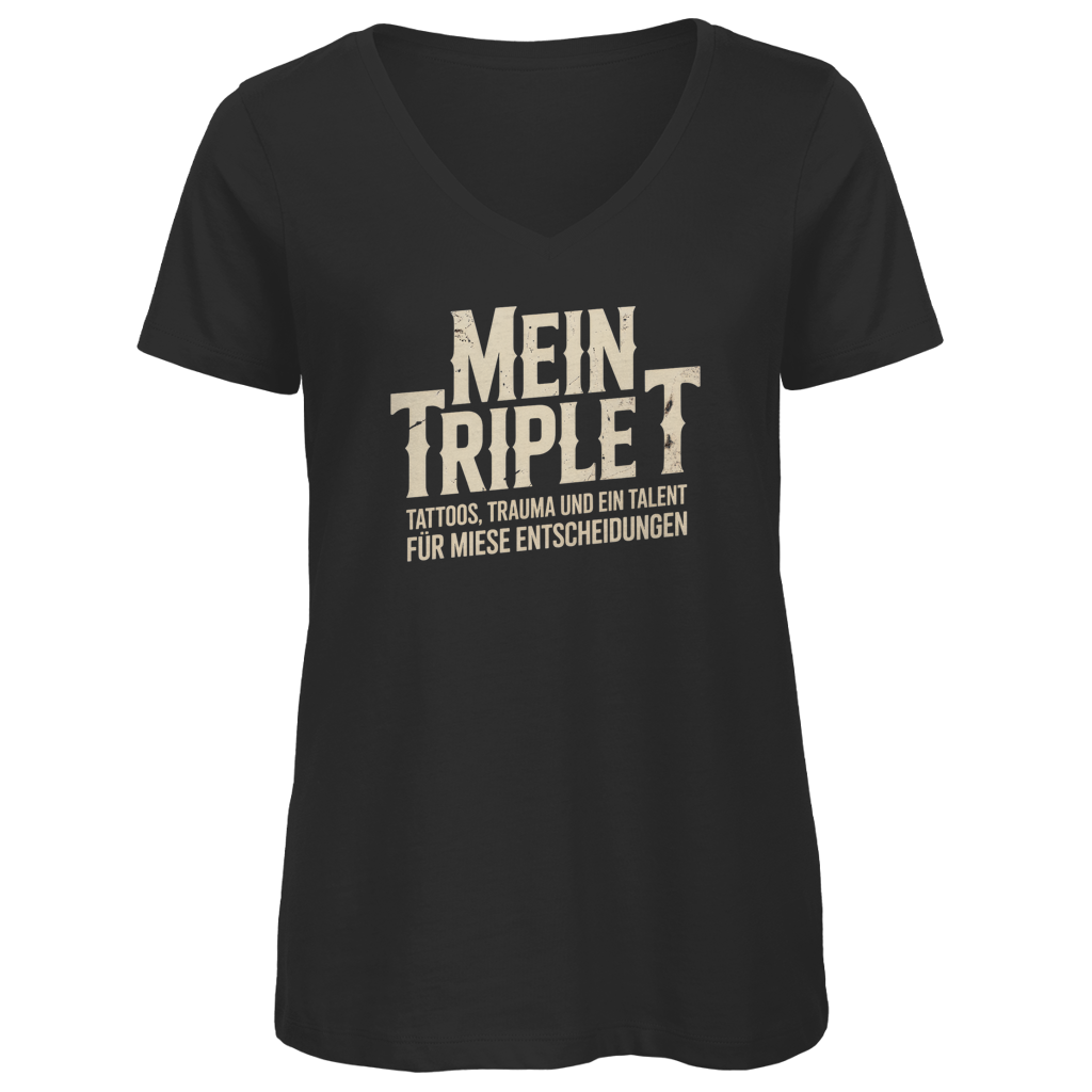 Triple T - Damen Shirt Clothes Schwarz XS Tattoo Fashion von inked-mafia.de. Dieses Teil gehört in jeden Kleiderschrank eines inked-rebels! Finde ideale Geschenke für Tätowierte, Tattoofans oder Tätowierer.