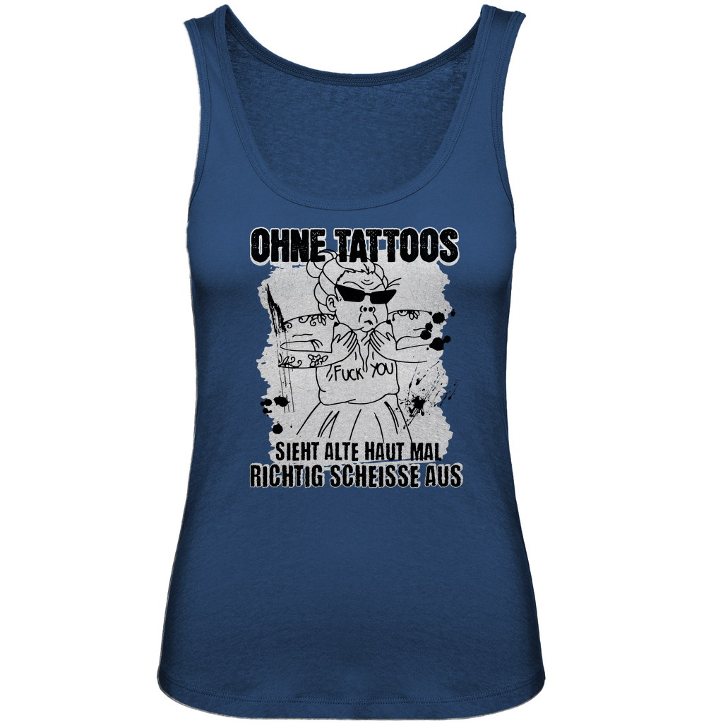 Alte Haut - Damen Tank Top Clothes Navy Blue XS Tattoo Fashion von inked-mafia.de. Dieses Teil gehört in jeden Kleiderschrank eines inked-rebels! Finde ideale Geschenke für Tätowierte, Tattoofans oder Tätowierer.
