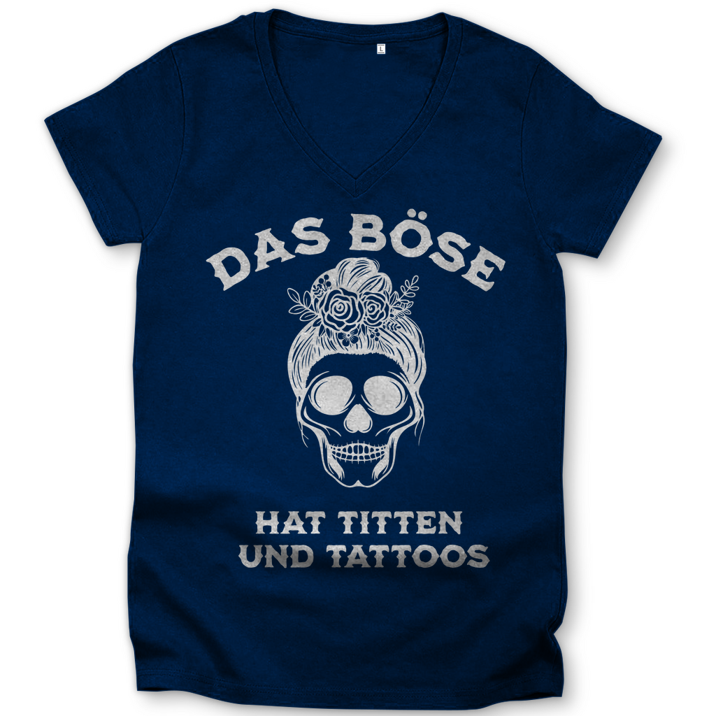 Das Böse - Damen Shirt Clothes  Navy Blue XS  Tattoo Fashion von inked-mafia.de. Dieses Teil gehört in jeden Kleiderschrank eines inked-rebels! Finde ideale Geschenke für Tätowierte, Tattoofans oder Tätowierer.