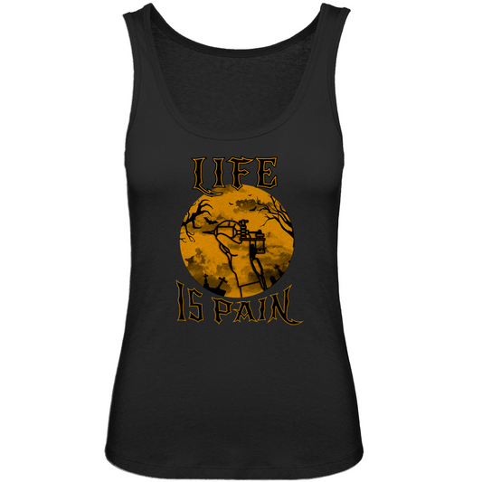 Life is pain - Damen Tank Top Clothes  Black XS  Tattoo Fashion von inked-mafia.de. Dieses Teil gehört in jeden Kleiderschrank eines inked-rebels! Finde ideale Geschenke für Tätowierte, Tattoofans oder Tätowierer.