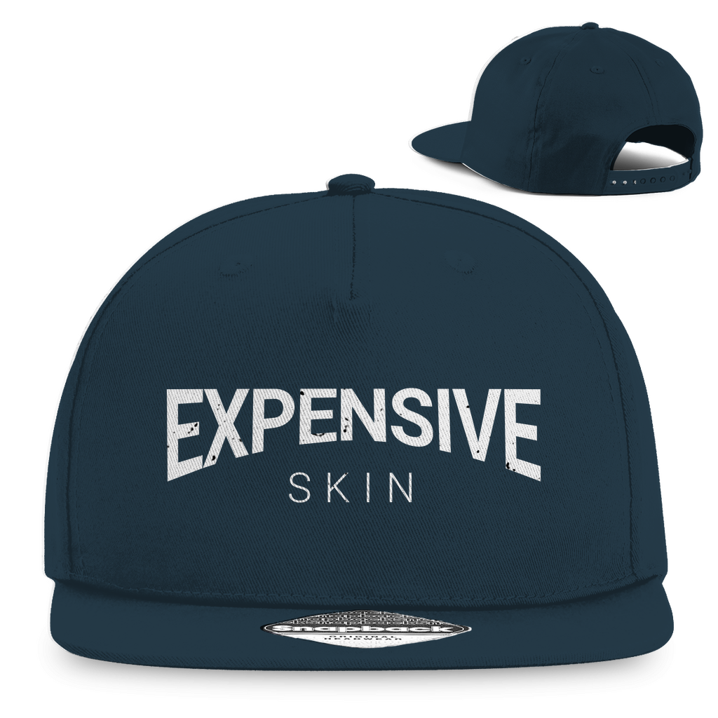 Expensive Skin - Snapback Cap Accessories Navy Blue Tattoo Fashion von inked-mafia.de. Dieses Teil gehört in jeden Kleiderschrank eines inked-rebels! Finde ideale Geschenke für Tätowierte, Tattoofans oder Tätowierer.