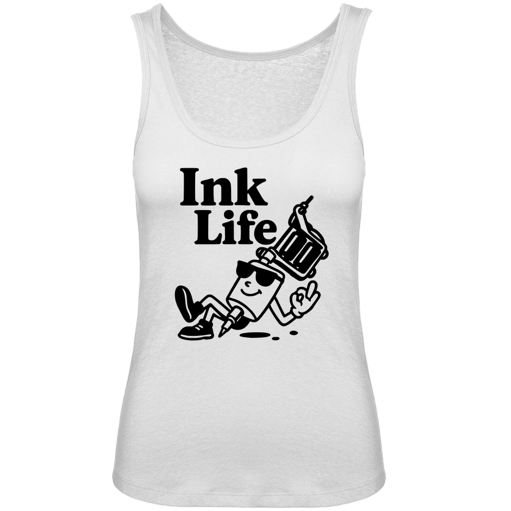 Ink Life - Damen Tank Top Clothes Weiß XS Tattoo Fashion von inked-mafia.de. Dieses Teil gehört in jeden Kleiderschrank eines inked-rebels! Finde ideale Geschenke für Tätowierte, Tattoofans oder Tätowierer.