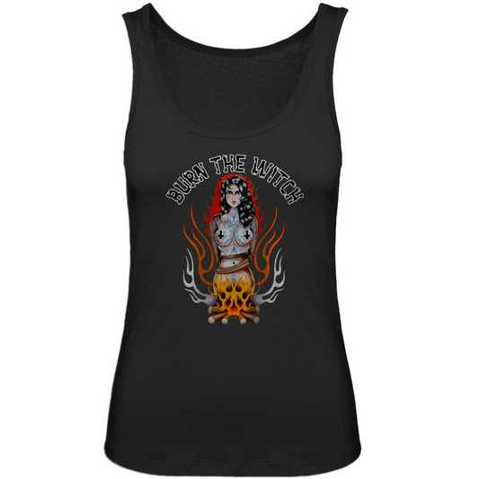 Burn the witch - Damen Tank Top Clothes  Schwarz XS  Tattoo Fashion von inked-mafia.de. Dieses Teil gehört in jeden Kleiderschrank eines inked-rebels! Finde ideale Geschenke für Tätowierte, Tattoofans oder Tätowierer.