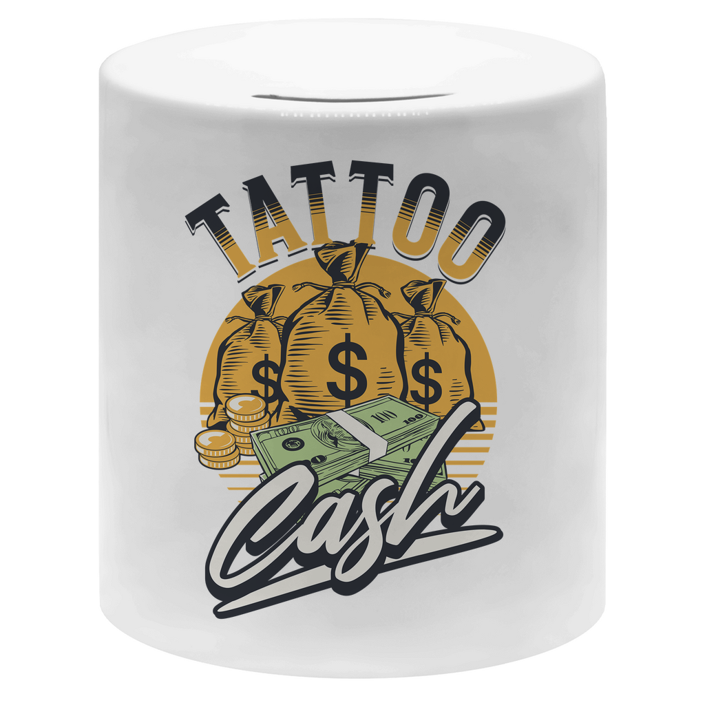 Tattoocash - Spardose Home & Living  Weiß One size  Tattoo Fashion von inked-mafia.de. Dieses Teil gehört in jeden Kleiderschrank eines inked-rebels! Finde ideale Geschenke für Tätowierte, Tattoofans oder Tätowierer.
