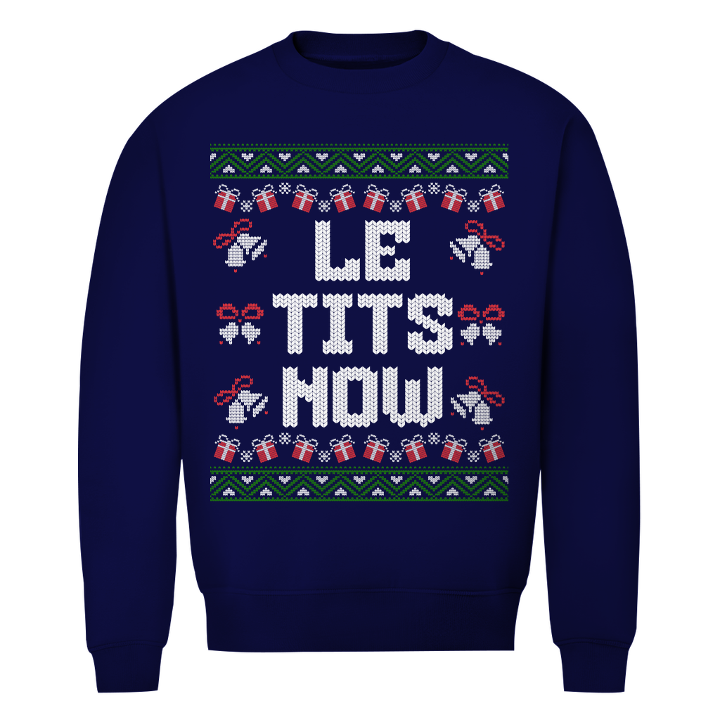 LETITSNOW - Unisex Weihnachtssweater Clothes Navy Blue XS Tattoo Fashion von inked-mafia.de. Dieses Teil gehört in jeden Kleiderschrank eines inked-rebels! Finde ideale Geschenke für Tätowierte, Tattoofans oder Tätowierer.