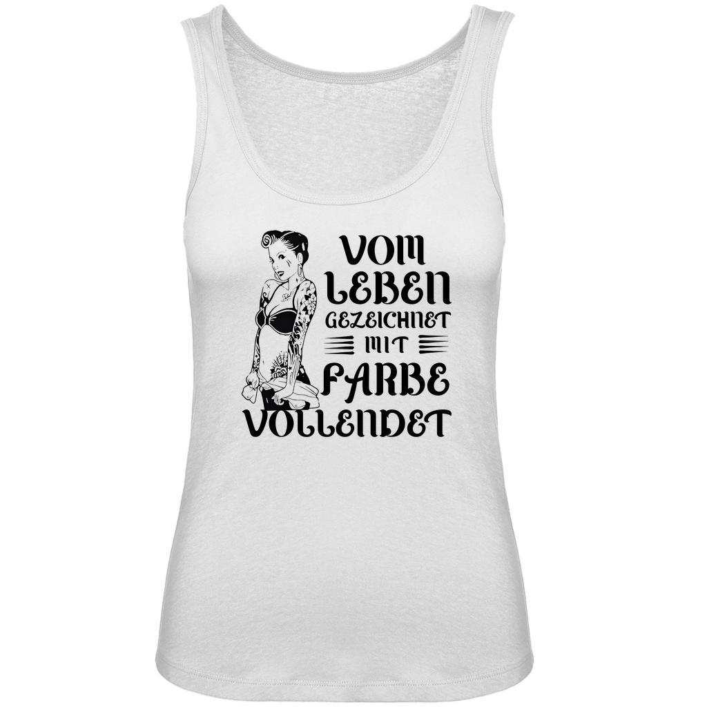 Vom Leben gezeichnet - Damen Tank Top Clothes  Weiß XS  Tattoo Fashion von inked-mafia.de. Dieses Teil gehört in jeden Kleiderschrank eines inked-rebels! Finde ideale Geschenke für Tätowierte, Tattoofans oder Tätowierer.