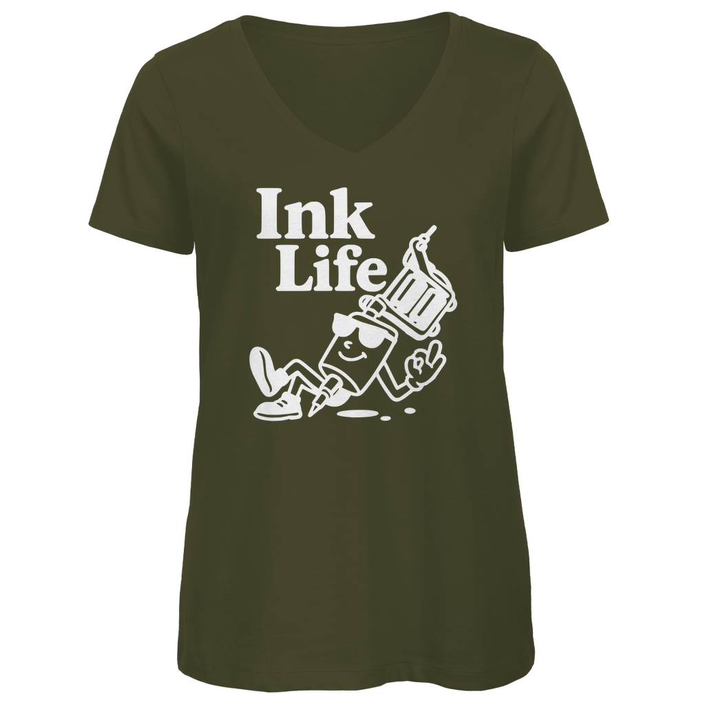 Ink Life - Damen Shirt Clothes Khaki XS Tattoo Fashion von inked-mafia.de. Dieses Teil gehört in jeden Kleiderschrank eines inked-rebels! Finde ideale Geschenke für Tätowierte, Tattoofans oder Tätowierer.