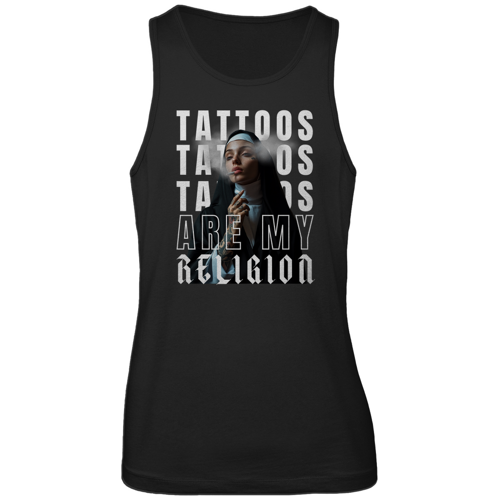 Religion - Herren Tank Top Clothes Schwarz S Tattoo Fashion von inked-mafia.de. Dieses Teil gehört in jeden Kleiderschrank eines inked-rebels! Finde ideale Geschenke für Tätowierte, Tattoofans oder Tätowierer.