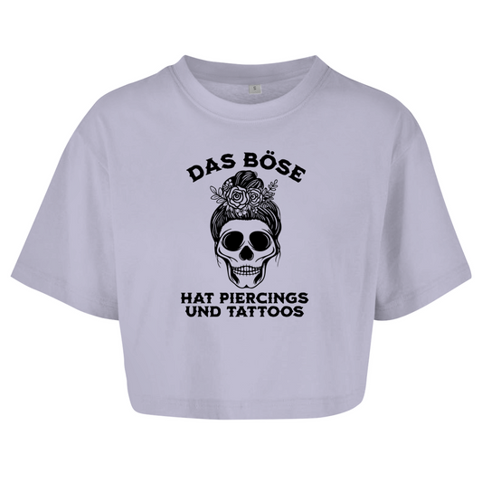 Das Böse - Damen Oversized Crop Top Clothes  Lila XS  Tattoo Fashion von inked-mafia.de. Dieses Teil gehört in jeden Kleiderschrank eines inked-rebels! Finde ideale Geschenke für Tätowierte, Tattoofans oder Tätowierer.