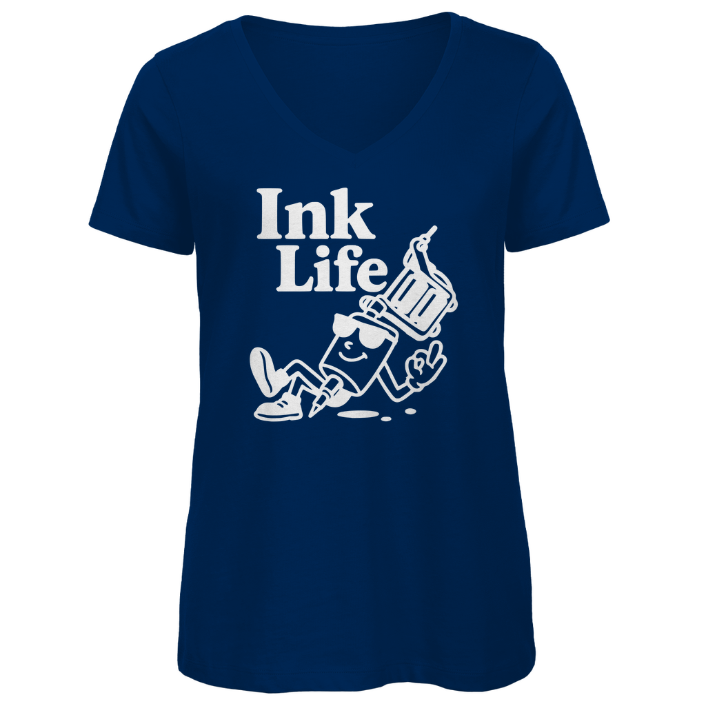 Ink Life - Damen Shirt Clothes Navy Blue XS Tattoo Fashion von inked-mafia.de. Dieses Teil gehört in jeden Kleiderschrank eines inked-rebels! Finde ideale Geschenke für Tätowierte, Tattoofans oder Tätowierer.