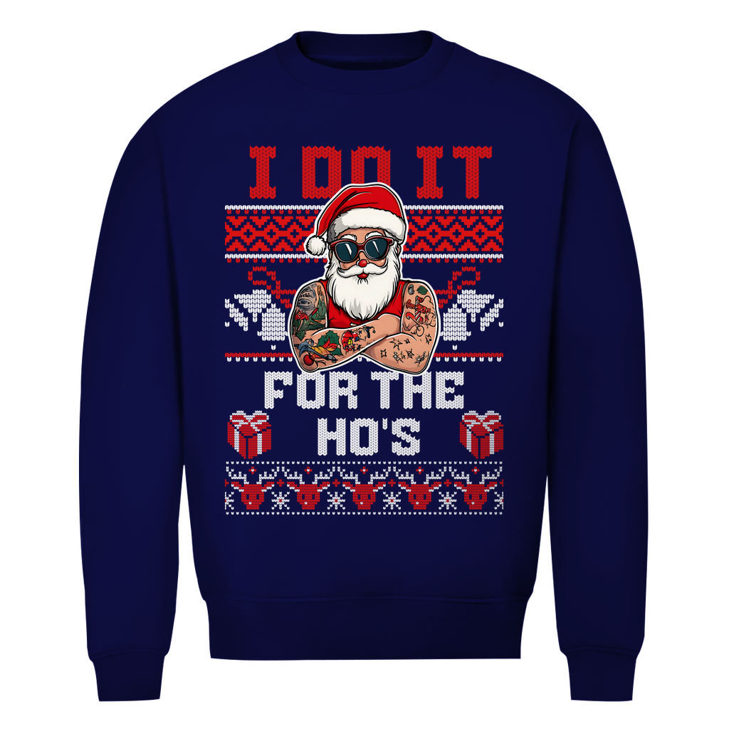 I do it for the Ho's - Unisex Weihnachtssweater Clothes Navy Blue XS Tattoo Fashion von inked-mafia.de. Dieses Teil gehört in jeden Kleiderschrank eines inked-rebels! Finde ideale Geschenke für Tätowierte, Tattoofans oder Tätowierer.