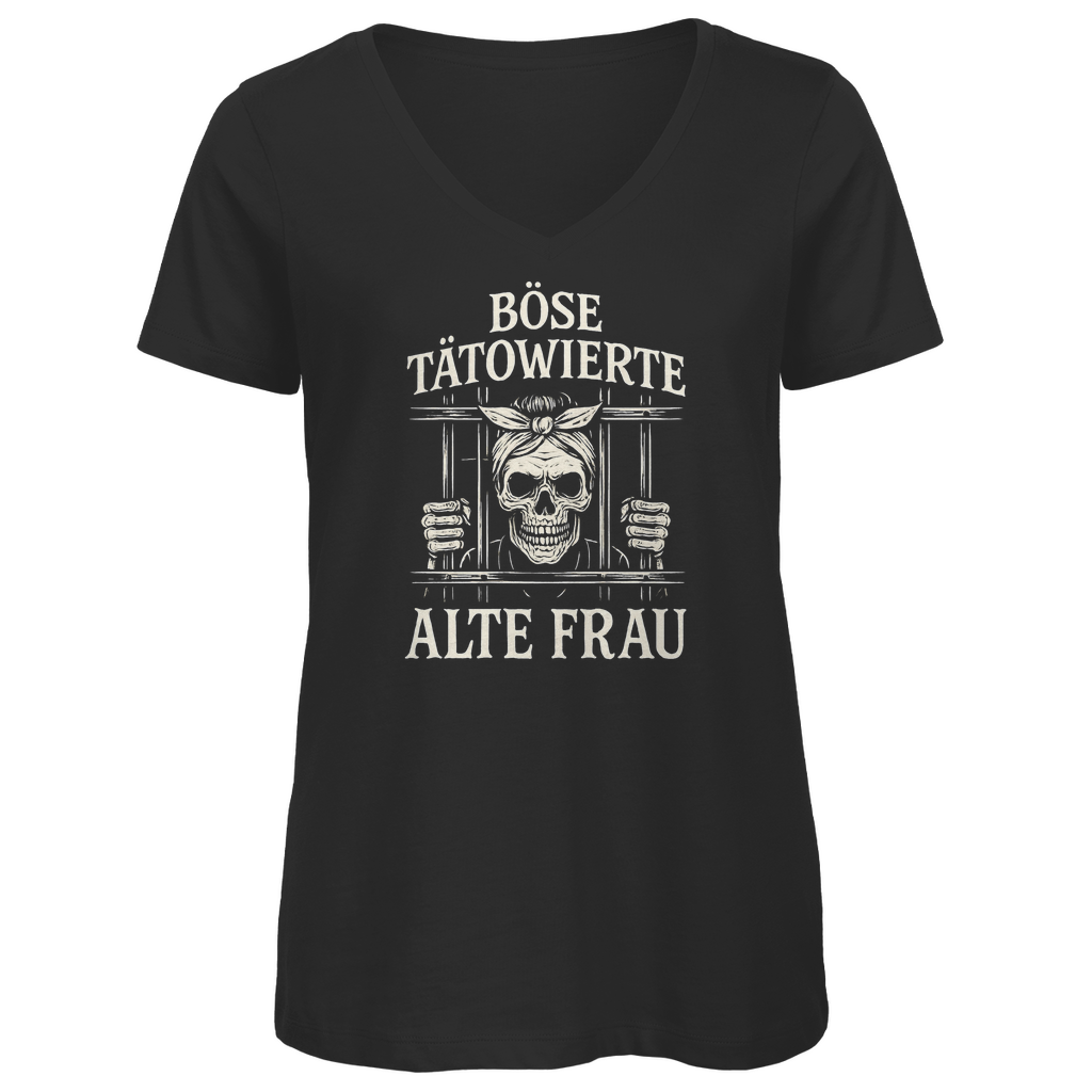 Alte Frau - Damen Shirt Clothes Schwarz XS Tattoo Fashion von inked-mafia.de. Dieses Teil gehört in jeden Kleiderschrank eines inked-rebels! Finde ideale Geschenke für Tätowierte, Tattoofans oder Tätowierer.