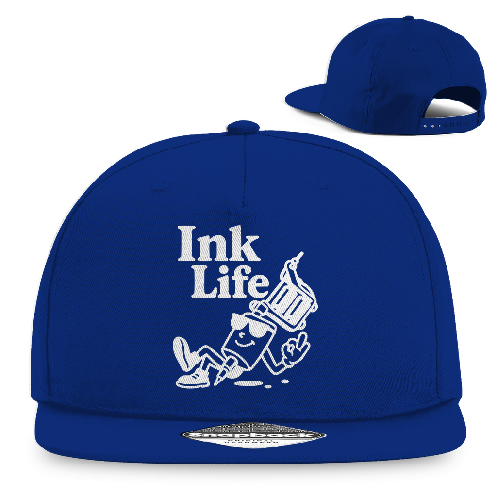 Ink Life - Snapback Cap Accessories Blau Tattoo Fashion von inked-mafia.de. Dieses Teil gehört in jeden Kleiderschrank eines inked-rebels! Finde ideale Geschenke für Tätowierte, Tattoofans oder Tätowierer.