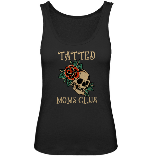 Tatted Moms Club - Damen Tank Top Clothes  Schwarz XS  Tattoo Fashion von inked-mafia.de. Dieses Teil gehört in jeden Kleiderschrank eines inked-rebels! Finde ideale Geschenke für Tätowierte, Tattoofans oder Tätowierer.