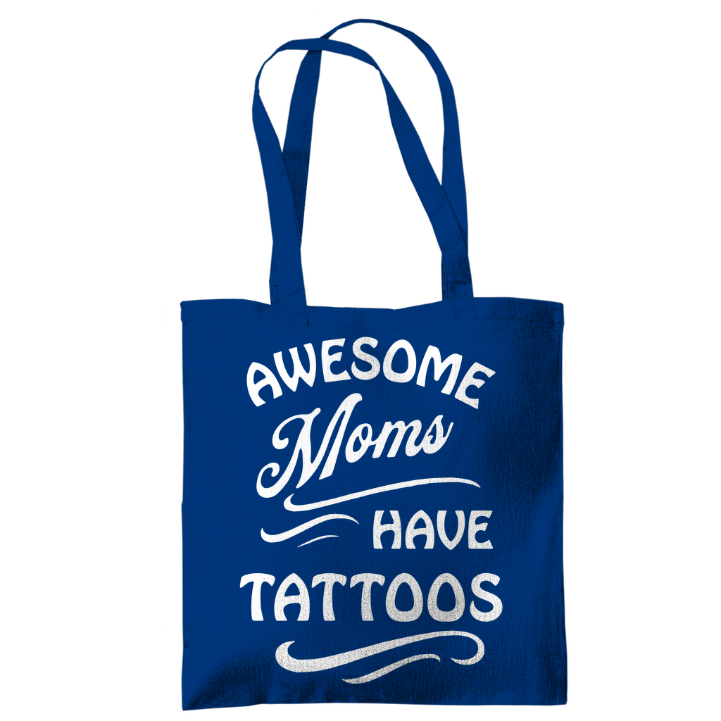 Awesome Moms - Jutebeutel Accessories Navy Blue Tattoo Fashion von inked-mafia.de. Dieses Teil gehört in jeden Kleiderschrank eines inked-rebels! Finde ideale Geschenke für Tätowierte, Tattoofans oder Tätowierer.