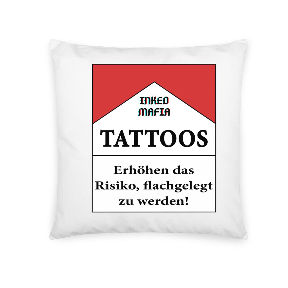 Tattooschachtel - Kissen Pillow     Tattoo Fashion von inked-mafia.de. Dieses Teil gehört in jeden Kleiderschrank eines inked-rebels! Finde ideale Geschenke für Tätowierte, Tattoofans oder Tätowierer.