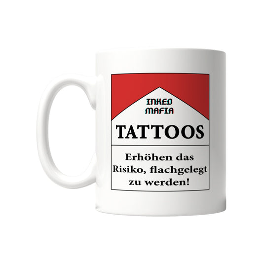 Tattooschachtel - Tasse Mug     Tattoo Fashion von inked-mafia.de. Dieses Teil gehört in jeden Kleiderschrank eines inked-rebels! Finde ideale Geschenke für Tätowierte, Tattoofans oder Tätowierer.